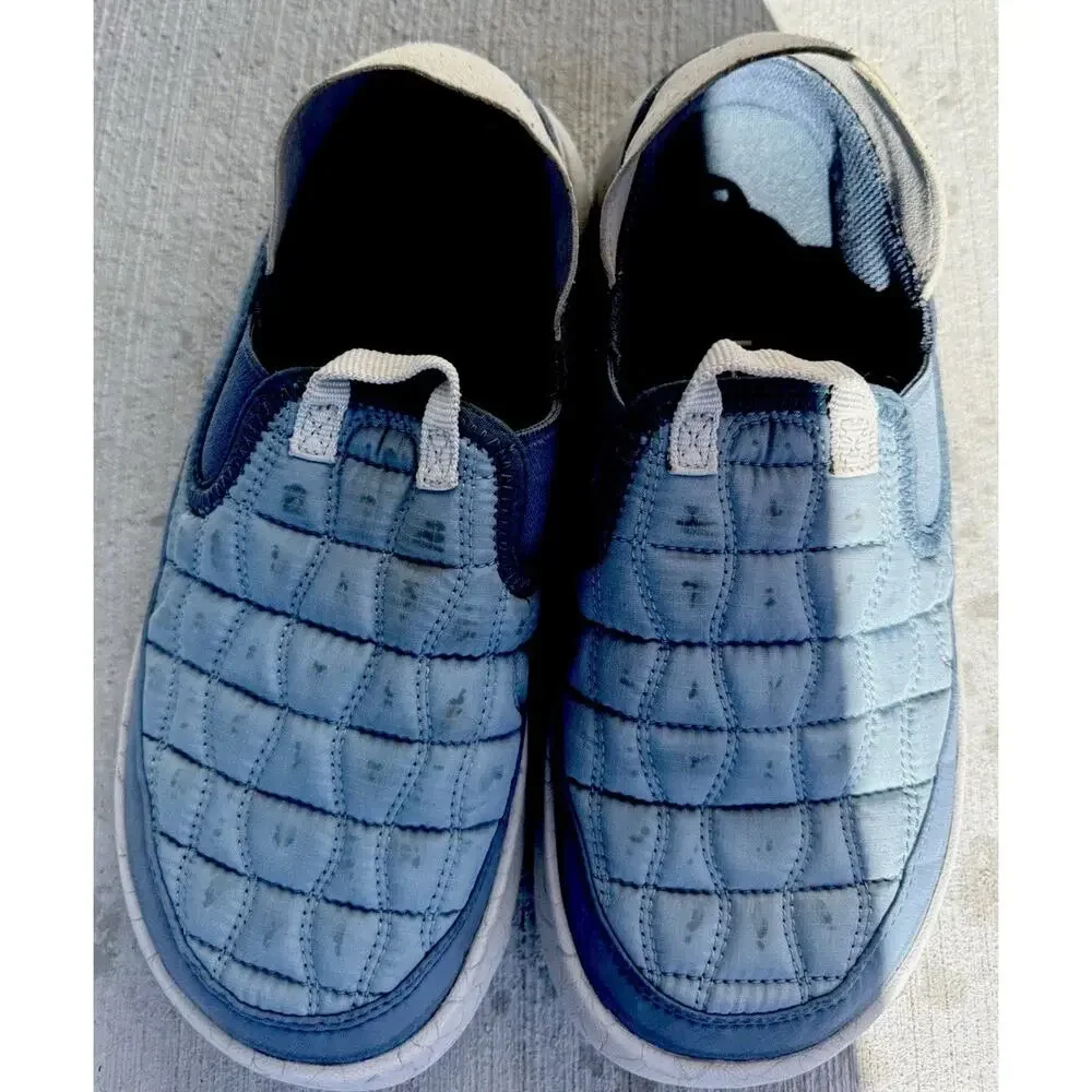 Merrell Hut Moc Women’s 8 Slip On Shoes Blue Quilted Ripstop Camp Loafers